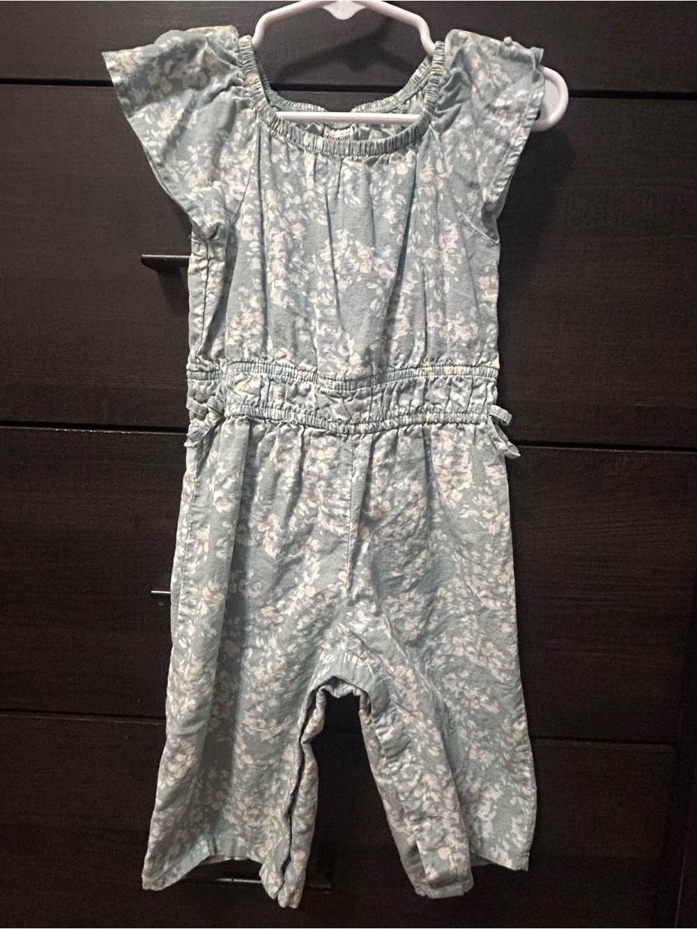 Light Green Floral Girls' Romper - Kids Bottoms